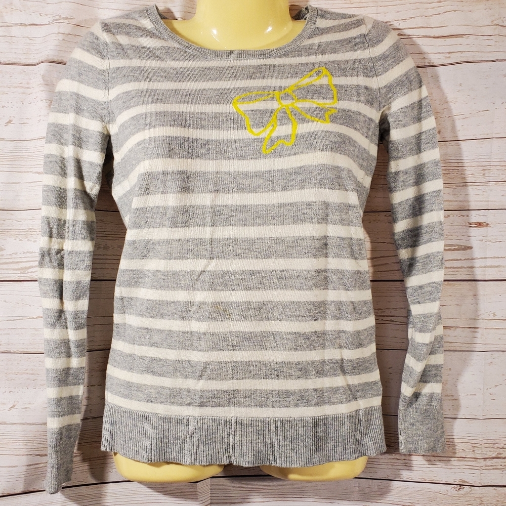 GAP Striped Yellow Bow Sweater